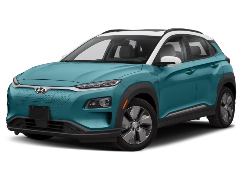 2021 Hyundai Kona Electric Preferred w/Two-Tone Roof FWD Ceramic Blue w/White Roof  Shot 10